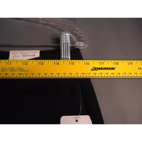 St Johns Bay Comfort Waist Secretly Slender Mid Rise Straight Leg Pants Black 6P - Picture 9 of 12